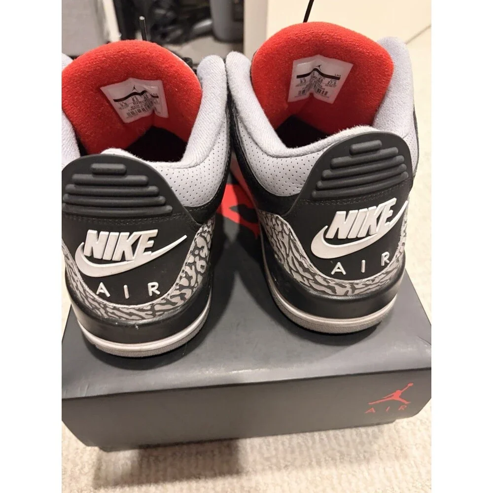 2018 Grail Nike Air Jordan 3 Retro OG Black Cement Leather w/ Box & Receipts 9.5